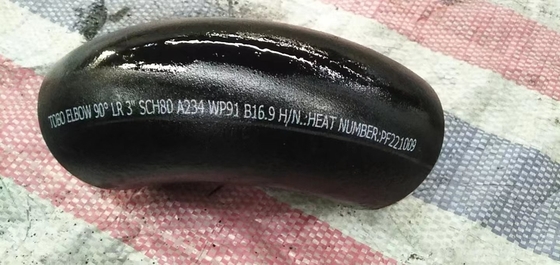 Coude A234 GradeWP91 3" X SCH80 de soudure bout à bout des garnitures de tuyau d'acier allié 90 LR