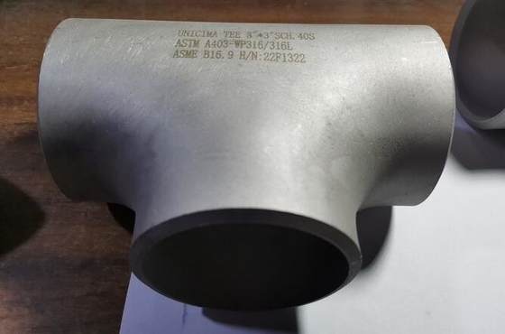 Pièce en t droite sans couture 3" de soudage bout à bout * 3" SCH-40S ASTM A403-WP316/316L ASME B16.9